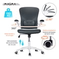 thumbnail image 4 of MAGMALIFE Silla de Escritorio Premium Ergonómica Modelo Cosmo, Silla de Oficina con Reclinacion y Altura Ajustable, Desplazamiento Suave y Sin Ruido de Alta Densidad y Resistente (Gris Plata), 4 of 11