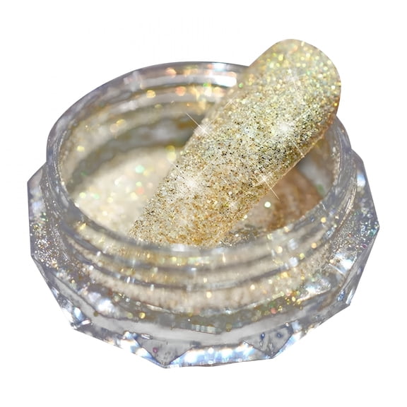 RAGUPEL Chrome Nail Powder - Gold Chrome Nail Powder Mirror Effect Holographic Pigment Chrome Powder for Gel Nails Manicure Nail Glitter Dust for Nail Art Decorations Nail Art Design Home DIY
