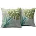 thumbnail image 2 of Tropical Pillow Covers 20x20 Set of 2 Summer Blue Green Palm Monstera Leaf Outdoor Decorative Throw Pillows Farmhouse Botanical Pillowcases Linen Cushion Case Decor for Home Sofa Couch Bed, 2 of 6