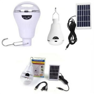 Bombilla LED con energía solar, lámpara solar LED portátil, foco con panel  solar de 0,8 W para senderismo al aire libre, tienda de campaña