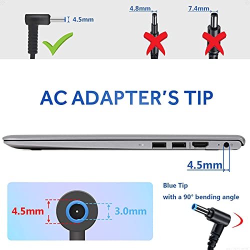Cargador para portátil HP Smart Blue Tip Pavilion x360 x2 11 13 15 Eli