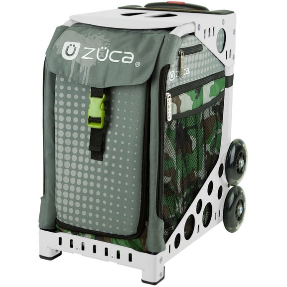 Zuca Paintball Insert Bag & Sport Frame (White) w/ Flashing Wheels