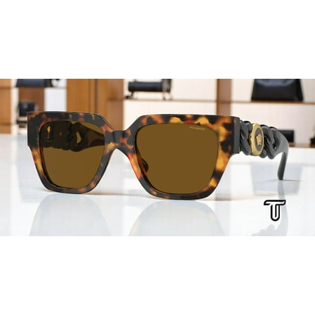 VERSACE VE4409 511983 Havana Brown Polarized Polarized 53 mm Women's Sunglasses