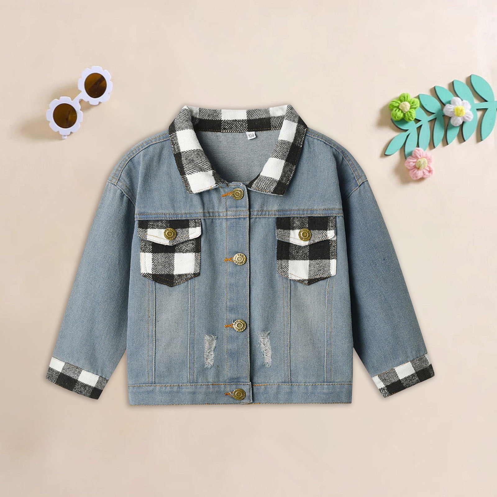 Gubotare Boys Demin Jean Jackets Boys Denim Jacket with Hem