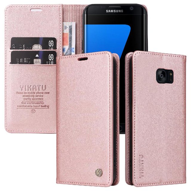 Funda para Samsung Galaxy S7 Edge Estuche de Cuero PU Tipo Cartera con Ranuras para Tarjetas y Cierre Magnético