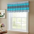 thumbnail image 6 of 2 Pack Blue Grey Stripe Valance for Window Retro Coastal Style Wood Texture Kitchen Valance Rod Pocket Short Curtain Topper Decorative Window Treatment for Living Room Bedroom 42"x12", 6 of 8