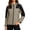 Khaki, variant on Women's Plus Size Hooded Rain Jacket Color Block Full Zip Waterproof Windproof Hooded Cropped Outdoor Windbreaker Coat