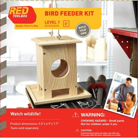 Red Tool Box Diy Wood Bird Feeder Building Kit Walmart Com