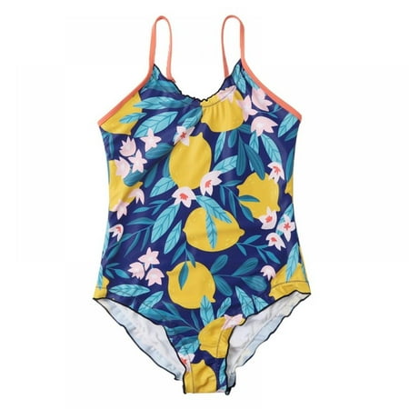 

Girls Swimsuit 2-7 Years One Piece Bathing Suit Quick Dry Beach Swimwear