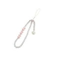 thumbnail image 1 of Bunblic Beaded Phone Lanyard Cute Bracelet Keychain Stylish Phone Chain Strap Multipurpose Decorative Key Chains Keyring Bangle Chain Pink Bow, 1 of 8