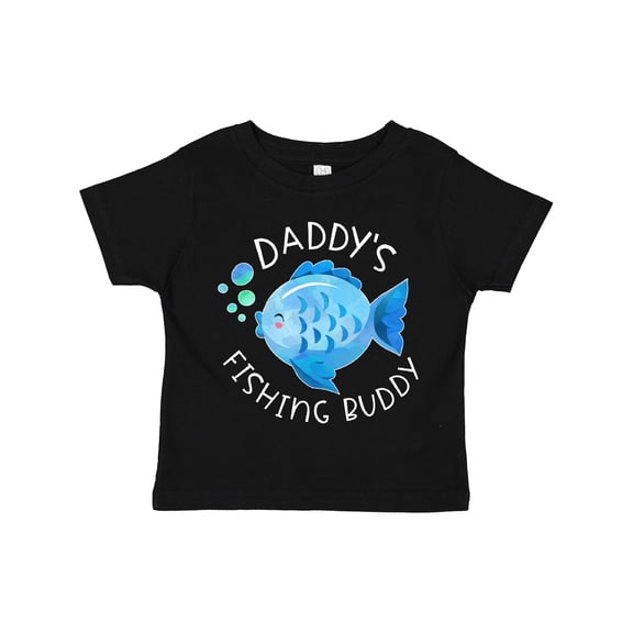 Inktastic Daddy's Fishing Buddy with Cute Blue Fish Boys or Girls Toddler T-Shirt
