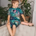 thumbnail image 4 of Fotbe Watercolor Mandala Pijama Estampada de 2 Piezas para Niños – Ropa de Dormir de Manga Corta Cómoda para Niños y Niñas, Camiseta y Shorts de Algodón-Medium, 4 of 6
