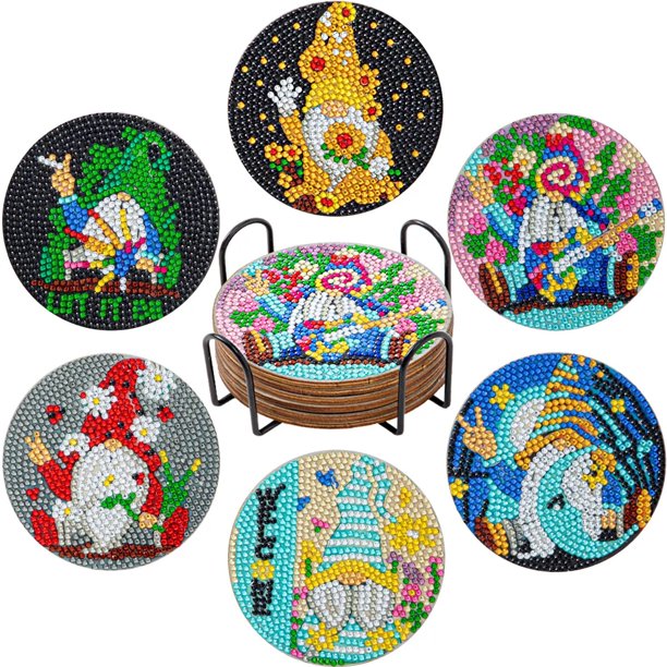 SDOYUNO-posavasos antideslizante para pintura de diamantes, cojín para taza de bebida con soporte, Mantel Individual para mesa, almohadilla aislante, regalo de Navidad