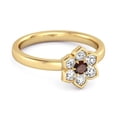 thumbnail image 2 of Daisy Flower 0.10 Cts Garnet 925 Sterling Silver Yellow Plated Women Women Mother's Day Gift Ring, 2 of 3