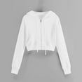 thumbnail image 4 of Charmgo Womens Zip Up Hoodies, Women Hooded Sweatshirt Tops Zipper Coat with Pocket Long Sleeve Cropped Jacket Women Crop Jackets for Women White XXXXL, 4 of 4
