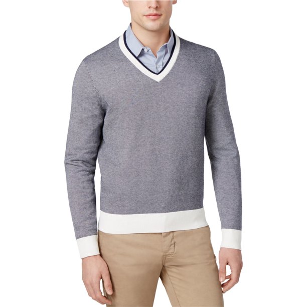 Suéter texturizado LS Brooks Brothers para hombre azul extragrande