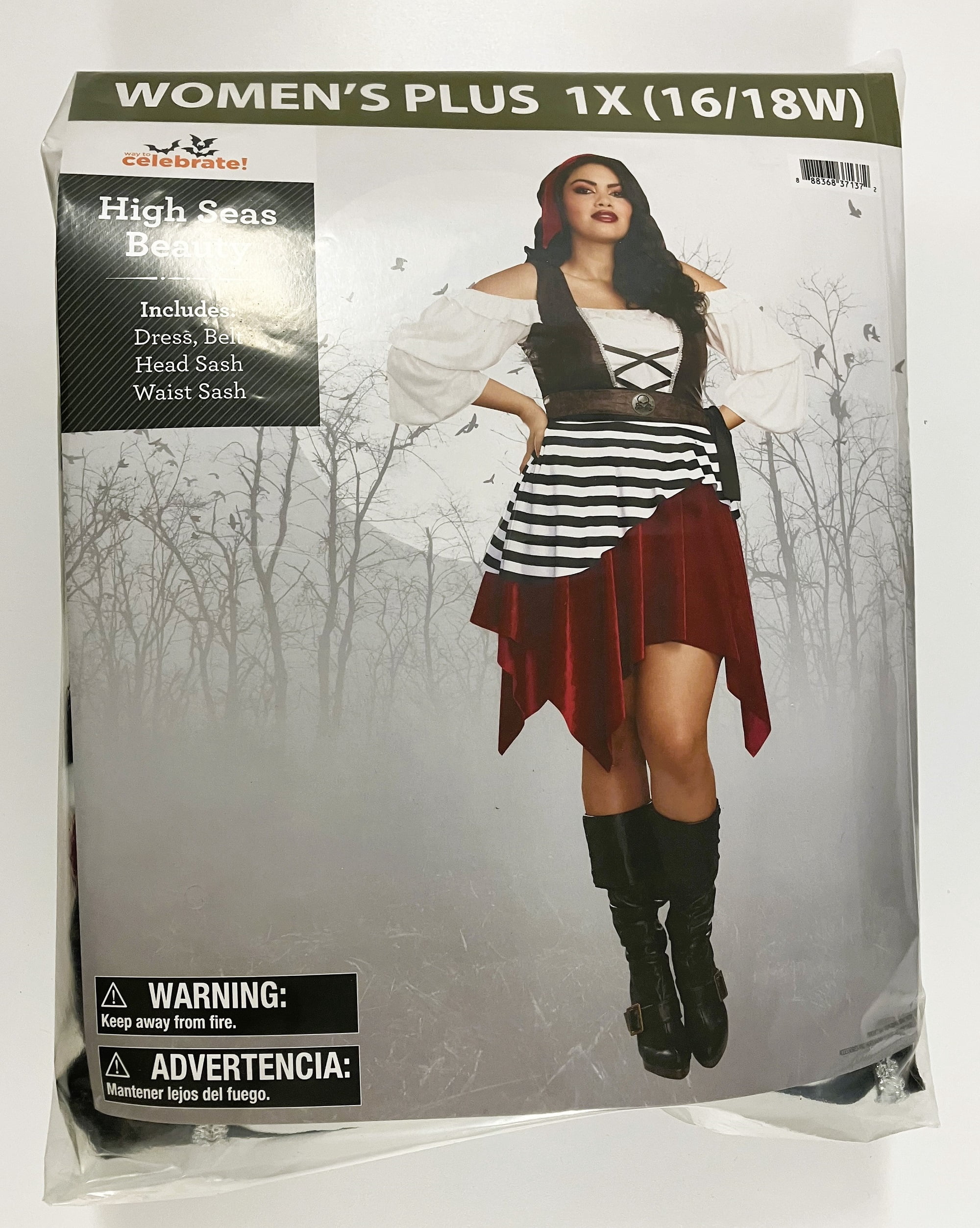 High Seas Beauty Halloween Costume for Adults, Women's Size 1X (16/18W), by Way to Celebrate