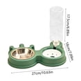 thumbnail image 3 of Tuvgenk 2-in-1 Cat & Dog Bowl Set with Automatic Water Dispenser & Food Tray Non-Slip Pet Feeder 10.63" Green, 3 of 6