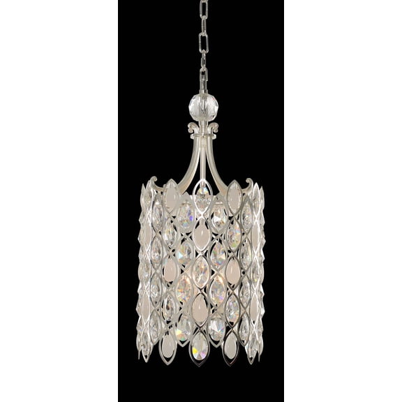 028751-017-FR001-Allegri Lighting-Prive - Three Light Small Foyer   Two Tone Silver Finish with Firenze Clear Crystal