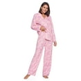 thumbnail image 2 of Casual Nights Women's Long Sleeve Rayon Button Down Pajama Set, 2 of 5