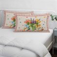 thumbnail image 4 of Spring Easter Pillow Covers 12"x20", Colorful Tulip Floral Eggs Pink Plaid Rustic Soft Brushed Microfiber Breathable Throw Pillow Covers, Decorative Pillowcase with Zipper for Couch Sofa Bedroom, 4 of 9