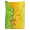thumbnail image 3 of Ambesonne Modern Tablecloth Rectangular Table Cover, Flower Swirls Branches, 60"x84", Pale Green Marigold, 3 of 4