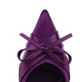 thumbnail image 4 of Women Pointed Toe Stiletto High Heels 6CM Satin Pumps Bow Wedding Evening Party, 4 of 6