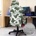 thumbnail image 4 of SCRAWLGOD Cow Print Green White 4 Pieces Gaming Chair Slipcover with Armrest Covers Stretchy Rotating Gaming Chair Protector Soft Office Desk Chair Cover Cat Scratch Proof, 4 of 7
