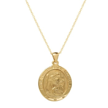 Brilliance Sterling Silver 14KT Gold Plated Saint Christopher Pendant