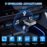 DIAMOOKY Mini Wireless CarPlay Adapter for iPhone & Android Auto, 2 in 1 Bluetooth Dongle Plug & Play with Fast Stable Connection, Converts Wired to Wireless Car Play Adapter