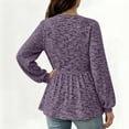 thumbnail image 5 of ClodeEU Women's Long Sleeve Crewneck Empire Waist Shirts,Loose Fit Pleated Flowy Tunic Tops Purple,Womens Plus XXXL, 5 of 5