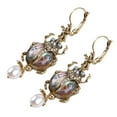thumbnail image 3 of XISAOK Natural Abalone for Shell Earrings Freshwater Pearl Beetle Pendant Drop Earrings, 3 of 11