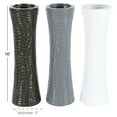 thumbnail image 6 of Decmode Set of 3 contemporary 23 inch embossed hourglass-shaped ceramic vases, Black, Gray, White, 6 of 9