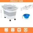 thumbnail image 2 of ZYNERY Cat Dog Food Storage Container - Up to 20~25 Lbs Collapsible Pet Food Container with Wheels, Airtight Lids, Folding Bowl and Scoop (Grey), 2 of 7