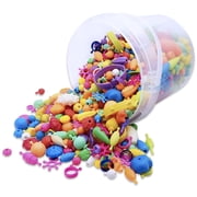 LNGOOR 160 Pieces Snap Pop Beads Toys, Kids Jewelry Making Kit Pop-Bead Art and Craft Kits DIY Bracelets Necklace Hairband and Rings Toys for Age 3-8 Years Old Girl