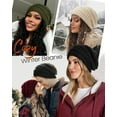 thumbnail image 3 of 3 Pack Womes Slouchy Winter Beanies Knit Hat Satin Lined Thick Warm Fashionable Skull Cap, 3 of 3