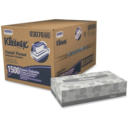 Kleenex Facial Tissue, White, 125 sheets, 12 count