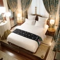 thumbnail image 6 of Bed Runner Scarf for King Size Bed, Black Christmas Beds Scarf Throws for Foot of Bedding, Snowman Xmas Tree Snowflake Winter Gifts Decorative Beds Runners for Bedroom Guestroom, 94"x20", 6 of 8