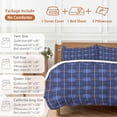 thumbnail image 6 of Brown plaid Duvet Cover Set Queen Size, 4 Piece Soft Microfiber Bedding Set with 1 Duvet Cover, 1 Flat Sheet, 2 Pillowcases, 6 of 9