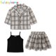 thumbnail image 1 of Conjunto de otoño para niños pequeños, conjunto de ropa para niñas pequeñas, prendas de vestir a cuadros a la moda para niños, chaleco y falda, ropa de Boutique para niños, 130 3 uds., 1 of 5