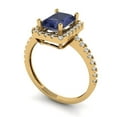 thumbnail image 2 of Halo Engagement Ring for Women - 1.86ct Simulated Blue Sapphire in 14K Yellow Gold Promise Ring, 2 of 8