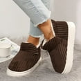 thumbnail image 6 of Chenyee Corduroy Fuzzy Slipper Booties for Women Men Platform Cozy Stylish Winter Slip On Fluffy House Shoe, 6 of 7
