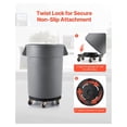 thumbnail image 2 of Trash Can Dolly - 20-55 Gallon Roller Base, Heavy Duty 500lbs, Lockable Wheels - Round Bin Mover Cart for Home, Office, Industrial Use, 2 of 7