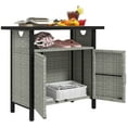 thumbnail image 2 of Outsunny Outdoor Pool Towel Storage Cabinet Organizer, PE Rattan Pool Valet, Gray, 2 of 9