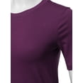 thumbnail image 4 of A2Y Women's Basic Solid Premium Cotton Short Sleeve Crew Neck T Shirt Tee Tops Dark Plum 2XL, 4 of 6