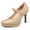 Nude PU, variant on Pennysue Women's Pumps Closed Toe Mary Jane Pumps Round Toe Platform High Heel Dress Shoes