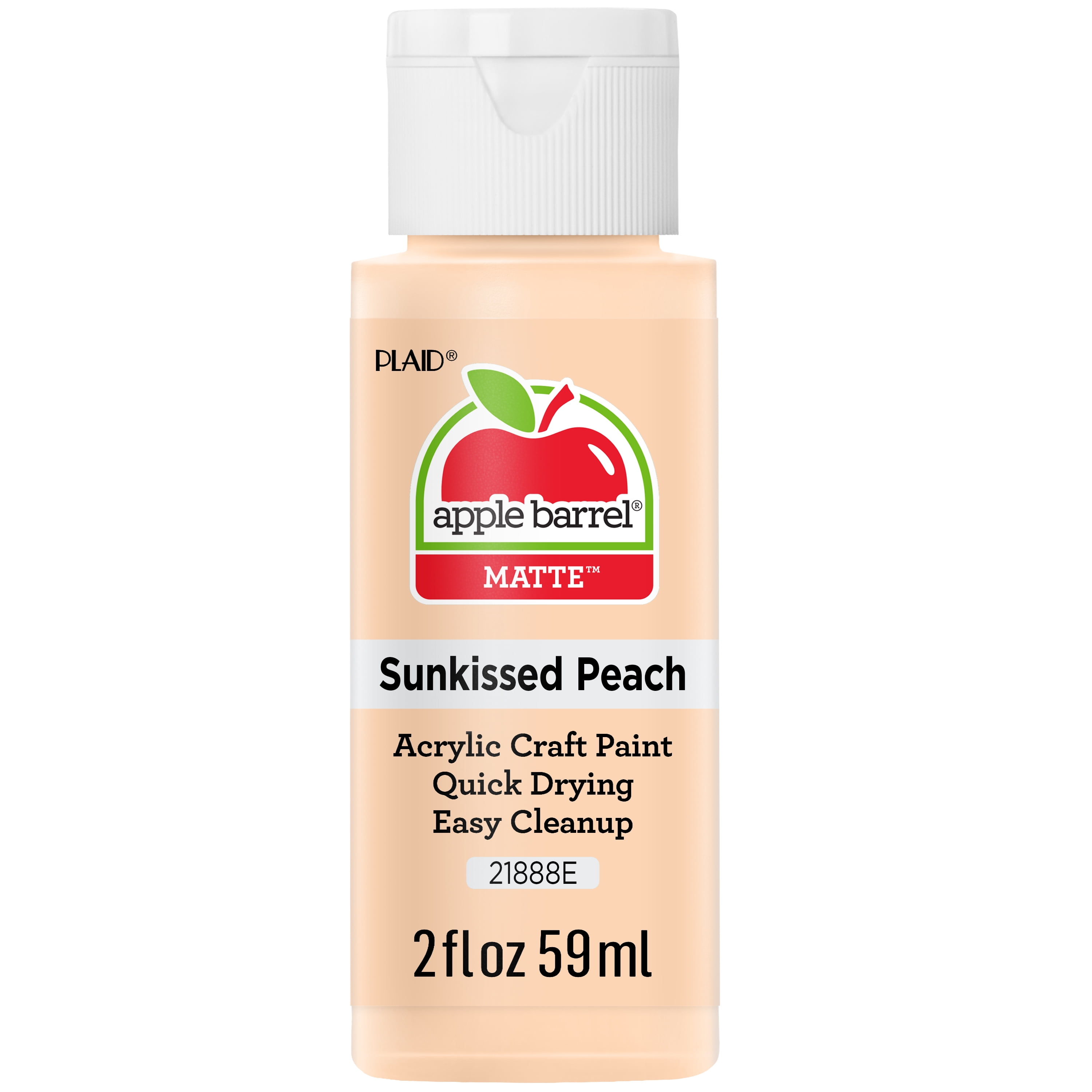 (2 pack) Apple Barrel Acrylic Craft Paint, Matte Finish, Sunkissed Peach, 2 fl oz