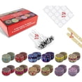 thumbnail image 1 of MENDELEEV STYLE Candle Tin 4.5 Oz Set 24 pcs Patterns Empty Candle Tins Jars for Candle Making with Wicks, Wick Holders& Stickers + Beautiful Gift Wrap Box, 1 of 8