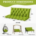 thumbnail image 2 of Snubbull Swing Replacement Cushion, Outside Bench Cushion with Backrest, 2-3 Seater Cushion with 6 Ties for Outdoor Furniture, 60 x 40 x 5 Inches Porch Swing Cushion Garden Bench, Grass Green, 2 of 7