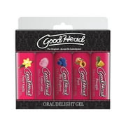 GoodHead Oral Delight Gel 1oz - Pack of 5 (French Vanilla, Cotton Candy, Blue Raspberry, Peach, and Pineapple)